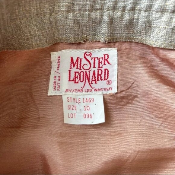 Vintage Mister Leonard Silk Flax Blend A Line Midi Skirt - Picture 7 of 15